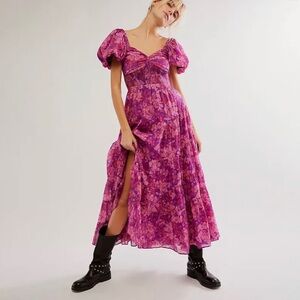 XS Free People sundrenched floral tiered maxi sundress